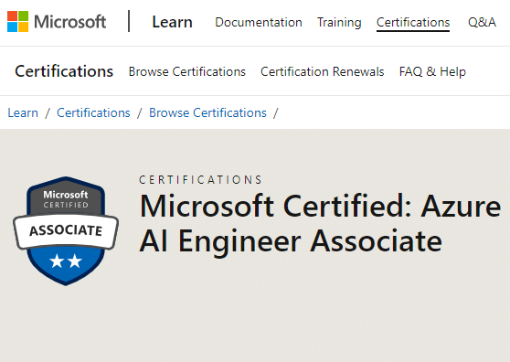best ai certification.